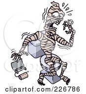 Royalty Free RF Clipart Illustration Of A Mummy Sitting On A Toilet And Screaming About No Toilet Paper by Zooco