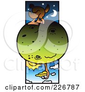Poster, Art Print Of Globe Trotter Ostrich Sticking His Head All The Way Through A Globe