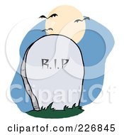 Poster, Art Print Of Stone Rip Headstone In A Cemetery