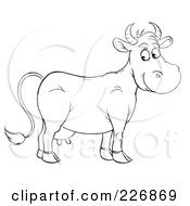 Poster, Art Print Of Coloring Page Outline Of A Happy Cow