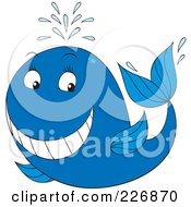 Poster, Art Print Of Blue Whale With A Big Grin