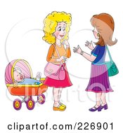 Two Women Chatting By A Baby