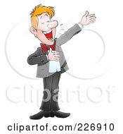 Poster, Art Print Of Man Presenting And Announcing