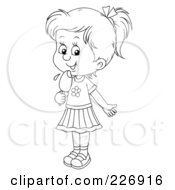 Poster, Art Print Of Coloring Page Outline Of A Girl Licking A Popsicle