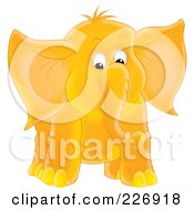 Royalty Free RF Clipart Illustration Of An Airbrushed Cute Chubby Yellow Elephant