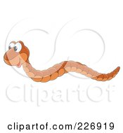 Royalty Free RF Clipart Illustration Of A Cute Brown Snake by Alex Bannykh