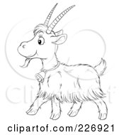 Poster, Art Print Of Coloring Page Outline Of A Cute Goat