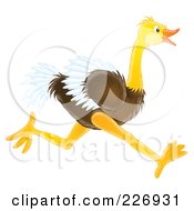 Royalty Free RF Clipart Illustration Of A Running Ostrich by Alex Bannykh