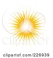 Poster, Art Print Of Shining Sun With Concentric Circles And Long Rays