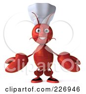3d Lobster Chef Welcoming