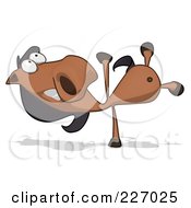 Royalty Free RF Clipart Illustration Of A Cartoon Charlie Horse Doing A Hand Stand by Julos