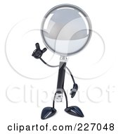 3d Magnifying Glass Character With An Idea