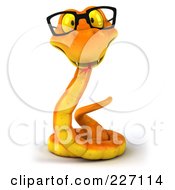 3d Orange Snake Wearing Glasses - 1