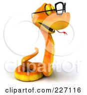 Royalty Free RF Clipart Illustration Of A 3d Orange Snake Wearing Glasses 2 by Julos