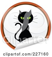 Royalty Free RF Clipart Illustration Of A Peeling Halloween Sticker Of A Black Cat by elaineitalia