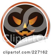 Poster, Art Print Of Peeling Halloween Sticker Of A Jackolantern