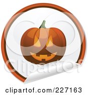 Poster, Art Print Of Peeling Halloween Sticker Of A Halloween Pumpkin