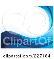 Royalty Free RF Clipart Illustration Of A Blue Wave With Mesh Waves On White