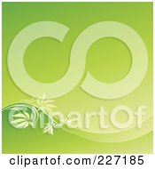 Poster, Art Print Of Gradient Green Background With A Wave Of Leaves