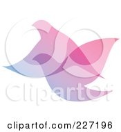 Royalty Free RF Clipart Illustration Of A Gradient Dove Overlay Logo Icon by elena