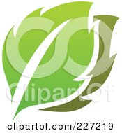 Royalty Free RF Clipart Illustration Of A Green Leaf Logo Icon 1