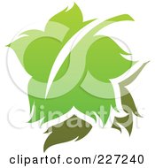 Green Leaf Logo Icon - 14