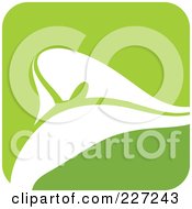 Poster, Art Print Of Green And White Calla Lily Logo Icon