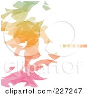Poster, Art Print Of Abstract Background Of Gradient Colors And White Doves On White