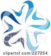 Poster, Art Print Of Abstract Blue Star Logo Icon - 13