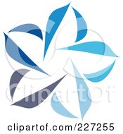 Poster, Art Print Of Abstract Blue Star Logo Icon - 7