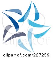 Poster, Art Print Of Abstract Blue Star Logo Icon - 11