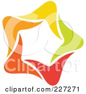 Poster, Art Print Of Abstract Orange Green Red And Yellow Star Logo Icon - 12