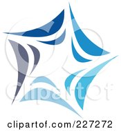 Poster, Art Print Of Abstract Blue Star Logo Icon - 2