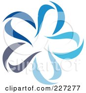 Poster, Art Print Of Abstract Blue Star Logo Icon - 4