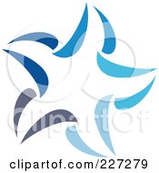 Poster, Art Print Of Abstract Blue Star Logo Icon - 14