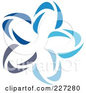 Poster, Art Print Of Abstract Blue Star Logo Icon - 15
