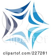 Poster, Art Print Of Abstract Blue Star Logo Icon - 16