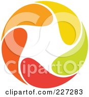 Poster, Art Print Of Abstract Orange Green Red And Yellow Star Logo Icon - 16