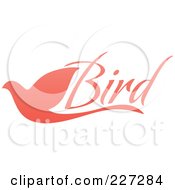 Poster, Art Print Of Pink Flying Dove Bird Logo