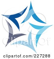 Poster, Art Print Of Abstract Blue Star Logo Icon - 12