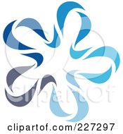 Poster, Art Print Of Abstract Blue Star Logo Icon - 6