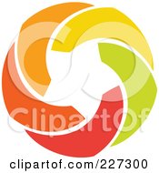 Poster, Art Print Of Abstract Orange Green Red And Yellow Star Logo Icon - 11