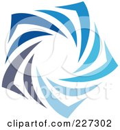 Poster, Art Print Of Abstract Blue Star Logo Icon - 8