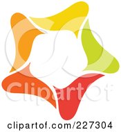 Poster, Art Print Of Abstract Orange Green Red And Yellow Star Logo Icon - 10