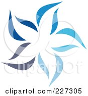 Poster, Art Print Of Abstract Blue Star Logo Icon - 9