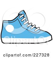 Poster, Art Print Of Blue And White Hi Top Sneaker