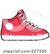 Poster, Art Print Of Red And White Hi Top Sneaker