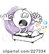 Royalty Free RF Clipart Illustration Of A Moodie Character Standing Horrified On A Scale