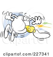 Royalty Free RF Clipart Illustration Of A Moodie Character Franticly Blowing A Whistle