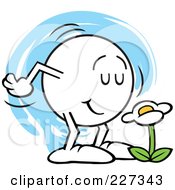Poster, Art Print Of Moodie Character Smelling A Flower